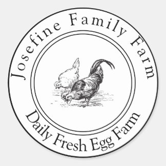 Farm Fresh Eggs Chicken Coop Rustic Country Farm Ronde Sticker