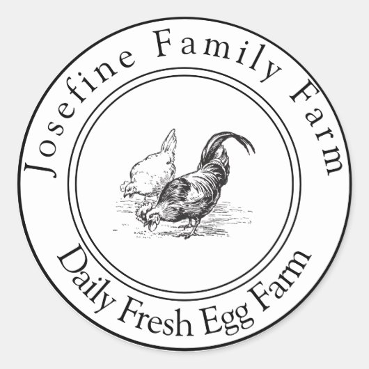 Farm Fresh Eggs Chicken Coop Rustic Country Farm Ronde Sticker (Voorkant)