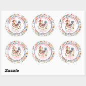 Farm Fresh Eggs Folk Art Chicken Ronde Sticker (Vel)