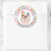 Farm Fresh Eggs Folk Art Chicken Ronde Sticker (Tas)