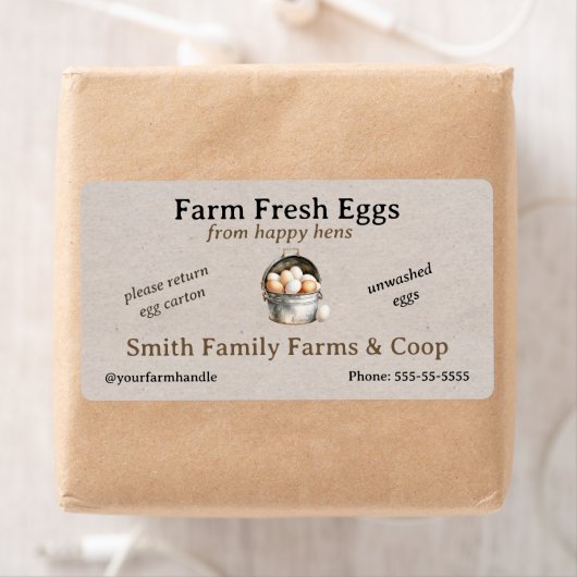 Farm Fresh Eggs Label | Egg Carton Stickers Custom (Insitu)