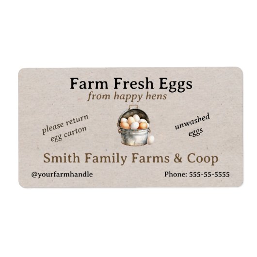 Farm Fresh Eggs Label | Egg Carton Stickers Custom (Voorkant)