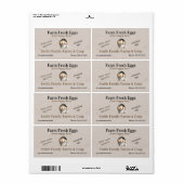 Farm Fresh Eggs Label | Egg Carton Stickers Custom (Full Sheet)