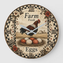 Farm Fresh Eggs Rustic Nest Vintage Farmhouse Grote Klok
