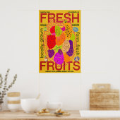 Farm Fresh Fruits Poster Retro Farmers Market (Keuken)