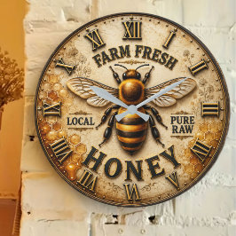 Farm Fresh Honey Bee Beekeeping Farmhouse Decor Grote Klok