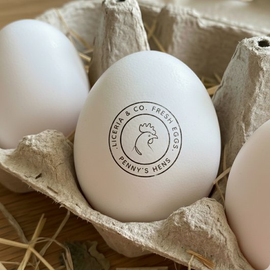 Farm Fresh Marking Your Name Chicken Hen Egg Stamp Rubberstempel