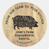 Farm Fresh Pork Sticker | Rustic Pig Logo Label  (Voorkant)