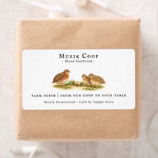 Farm Fresh Quail Eggs | Monogram Egg Carton Etiket (Insitu)