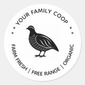 Farm Fresh Quail Eggs Ronde Sticker (Voorkant)