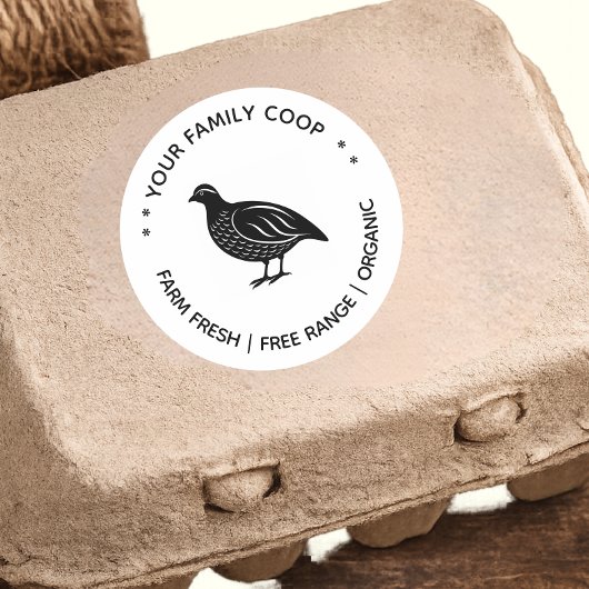 Farm Fresh Quail Eggs Ronde Sticker