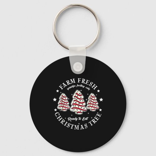 Farm Fresh Ready To Eat Christmas Tree Cake Funny Sleutelhanger (Voorkant)