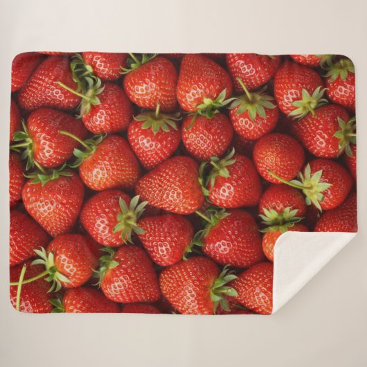 Farm-Fresh Strawberry Field Sherpa Deken (Voorkant (horizontaal))