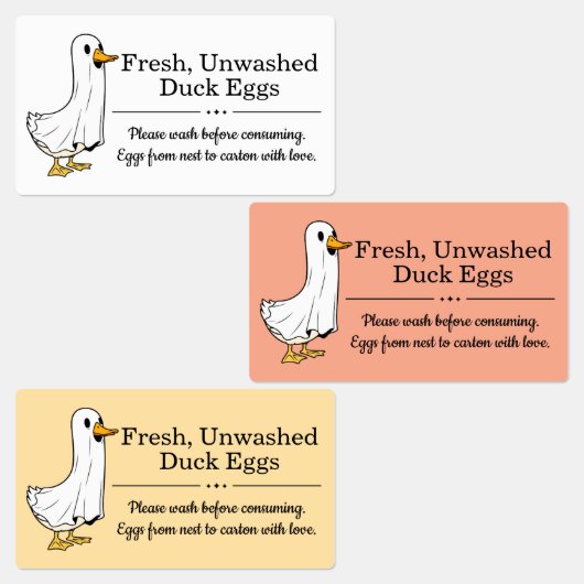 Farm Fresh Unwashed Duck Eggs Carton Labels (Groep)