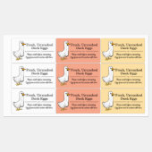 Farm Fresh Unwashed Duck Eggs Carton Labels (Vel)
