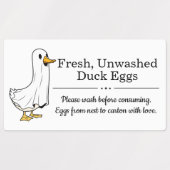Farm Fresh Unwashed Duck Eggs Carton Labels (Design 1)
