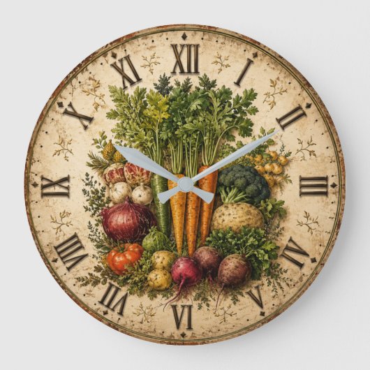 Farm Fresh Vegetables Rustic Farmhouse Kitchen Grote Klok (Voorkant)