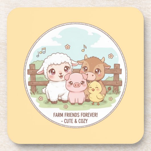 Farm friends forever - cute & cozy bier onderzetter (Voorkant)