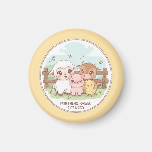 Farm friends forever - cute & cozy magneet (Voorkant)