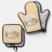 Farm friends forever - cute & cozy ovenwant & pannenlap set (Voorkant / Achterkant)