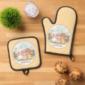 Farm friends forever - cute & cozy ovenwant & pannenlap set (Top down)