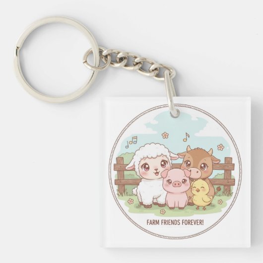 Farm friends forever - cute & cozy sleutelhanger (voorkant)