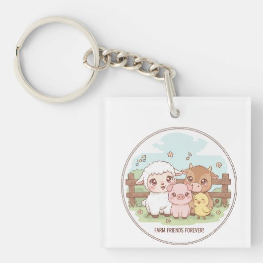 Farm friends forever - cute & cozy sleutelhanger (voorkant)