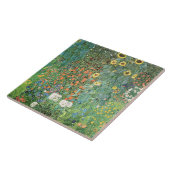 Farm garden with sunflowers by Gustav Klimt Tegeltje (Zijkant)