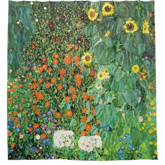 Farm Garden With Sunflowers Gustav Klimt Douchegordijn (Voorkant)