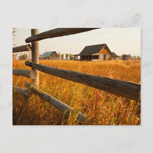 Farm House And Rail Fence In Grand Teton Briefkaart (Voorkant)
