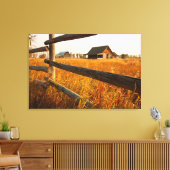 Farm House And Rail Fence In Grand Teton Canvas Afdruk (Insitu (Woonkamer))