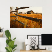 Farm House And Rail Fence In Grand Teton Poster (Thuiskantoor)