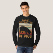 Farm Kids Piglet Easily Distracted By Pigs T-shirt (Voorkant volledig)