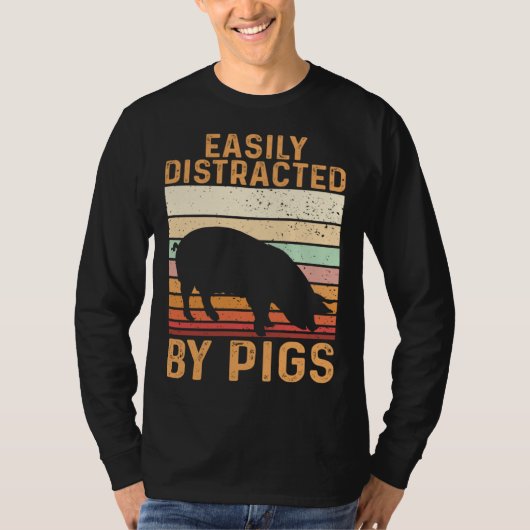 Farm Kids Piglet Easily Distracted By Pigs T-shirt (Voorkant)