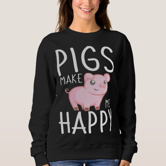 Farm Kids  Pigs Make Me Happy Trui (Voorkant)