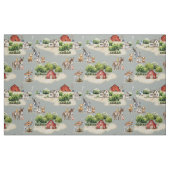 Farm Land Blue Seamless Pattern Stof (Fat Quarter)