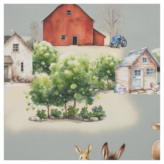 Farm Land Large Image Pattern Stof (Swatch)