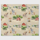 Farm Land Seamless Pattern Craft and Cadeaupapier (Vlak)