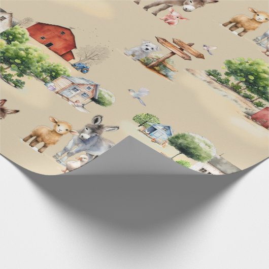 Farm Land Seamless Pattern Craft and Cadeaupapier (Hoek)