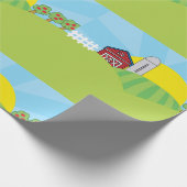 Farm Landscape Red Barn Silo Apple Trees Cadeaupapier (Hoek)