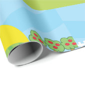 Farm Landscape Red Barn Silo Apple Trees Cadeaupapier (Rol Hoek)