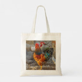 Farm Life Roosters Tote Bag (Achterkant)