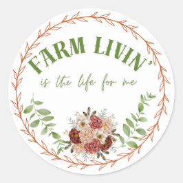 Farm Livin' Ronde Sticker