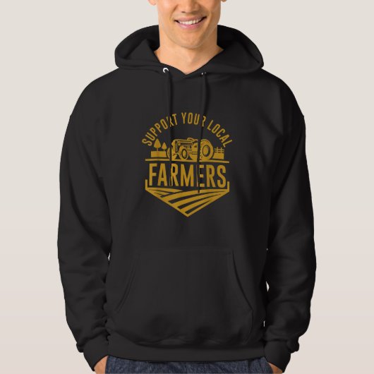Farm Local Food Patriotic Farming Gift Idea Farmer Hoodie (Voorkant)