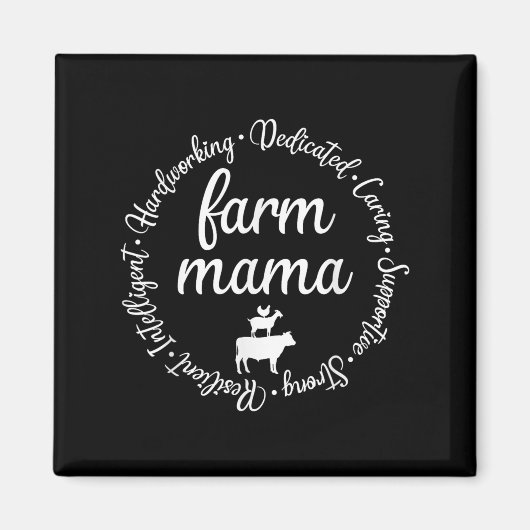 Farm Mama Hardworking Dedicated Goat Chicken G Cow Magneet (Voorkant)