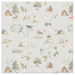 Farm map country village landscape nursery stof