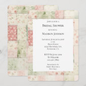Farm Mint Pink Floral Quilt Bridal Shower Kaart (Voorkant / Achterkant)