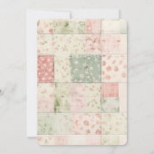 Farm Mint Pink Floral Quilt Bridal Shower Kaart (Achterkant)