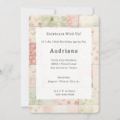 Farm Mint Pink Floral Quilt Patterns Birthday Kaart (Voorkant)