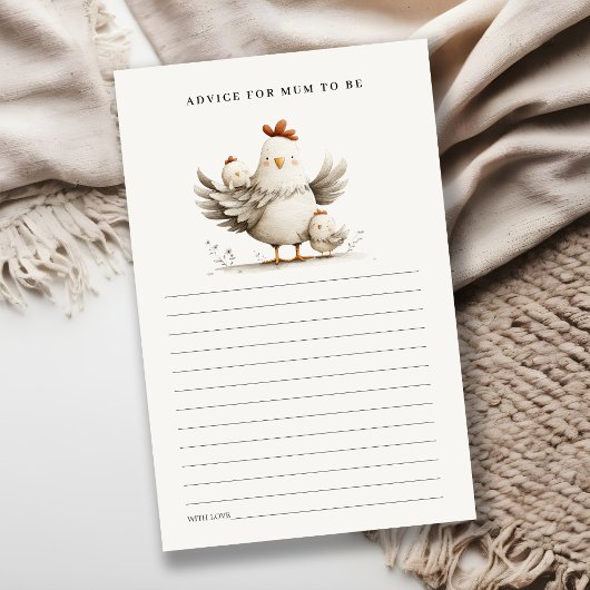 Farm Mum Baby Chick Advice For Mum Baby Shower